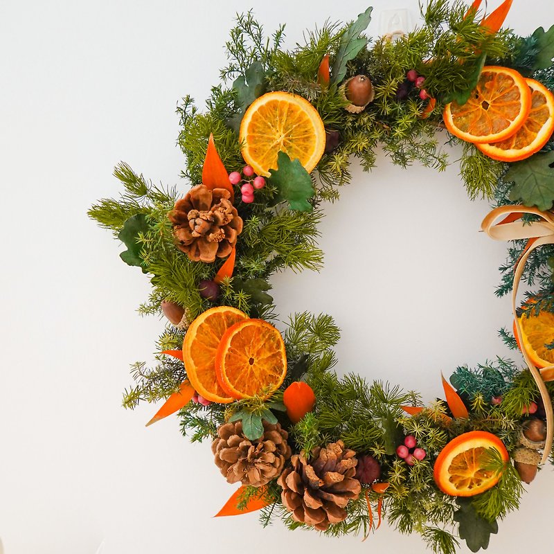 [Discount for multiple people] Christmas wreath hand-making experience - orange slice style | Free small gift in store - Plants & Floral Arrangement - Plants & Flowers 