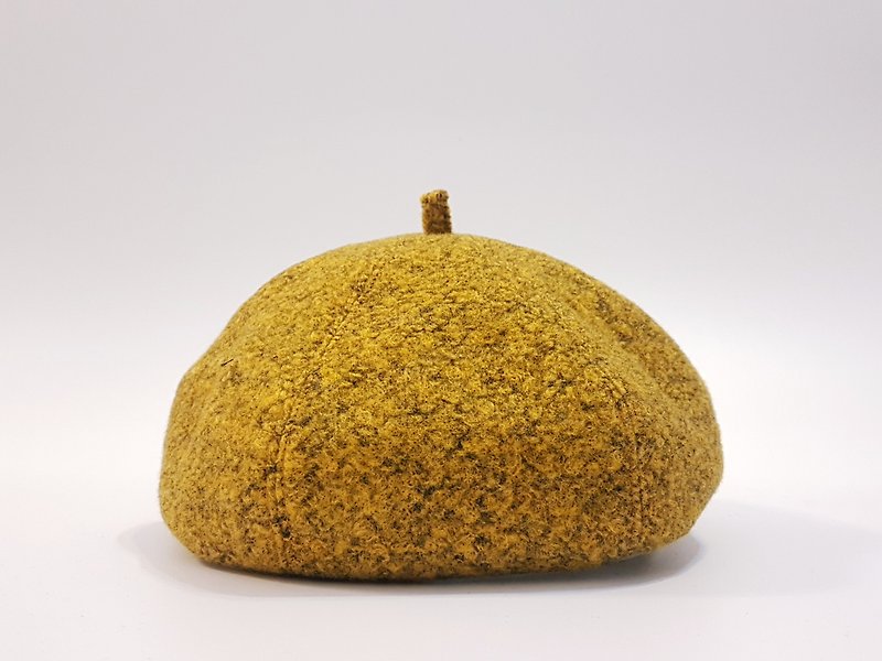 Wenqing Fashion Pumpkin Hat-Naughty Yellow#礼#秋冬#保暖#厚毛料#painter cap#贝蕾帽 - Hats & Caps - Other Materials Yellow