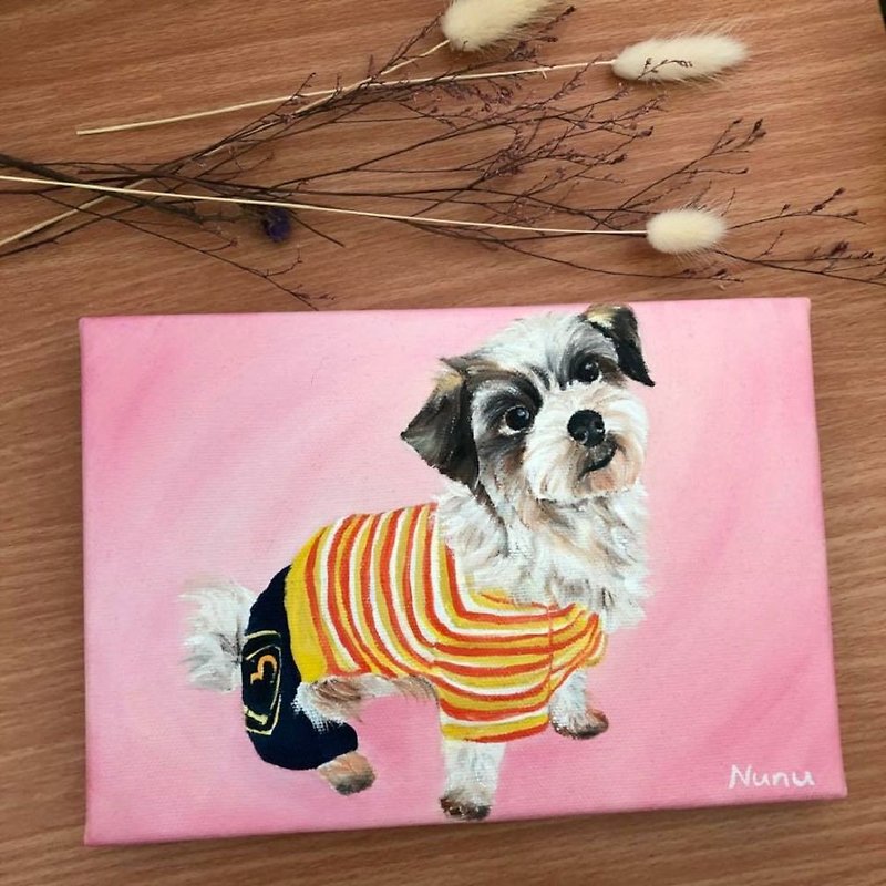 客製寵物畫 油畫 - 似顏繪/人像畫 - 顏料 