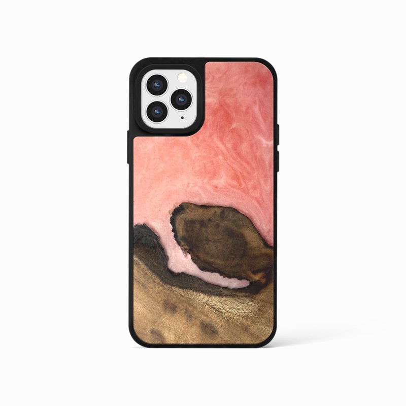 iPhone 13/14/15/16 epoxy wooden resin phone case - Pink HazeIV - Phone Cases - Wood Pink