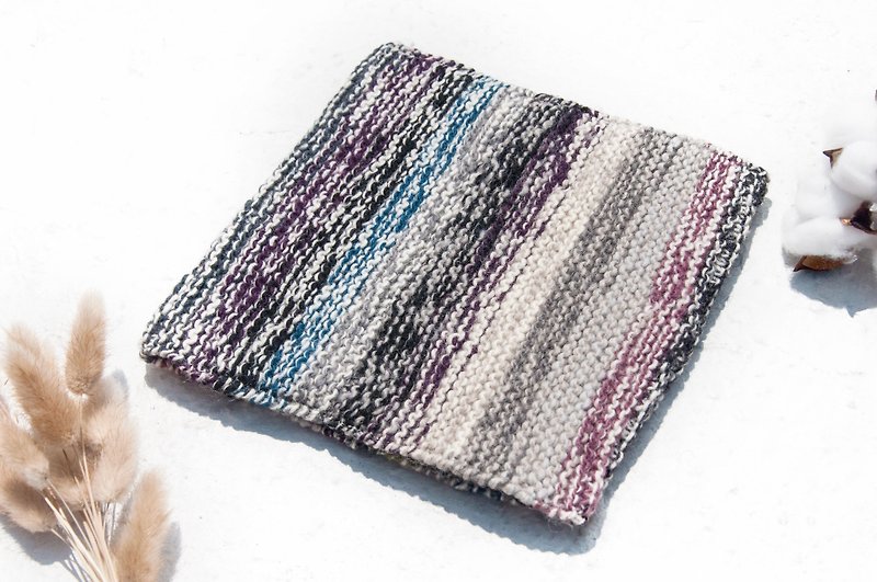 Hand-knitted wool scarf/knitted scarf/crocheted striped scarf/hand-knitted scarf-Macaron - ผ้าพันคอถัก - ขนแกะ หลากหลายสี