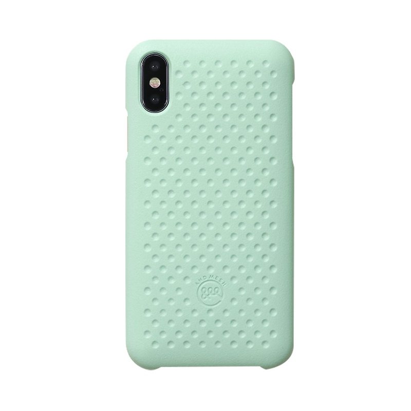 日本AndMesh QQ餅乾防撞保護殼-iPhone Xs 薄荷綠(4571384959643) - 手機殼/手機套 - 其他材質 綠色
