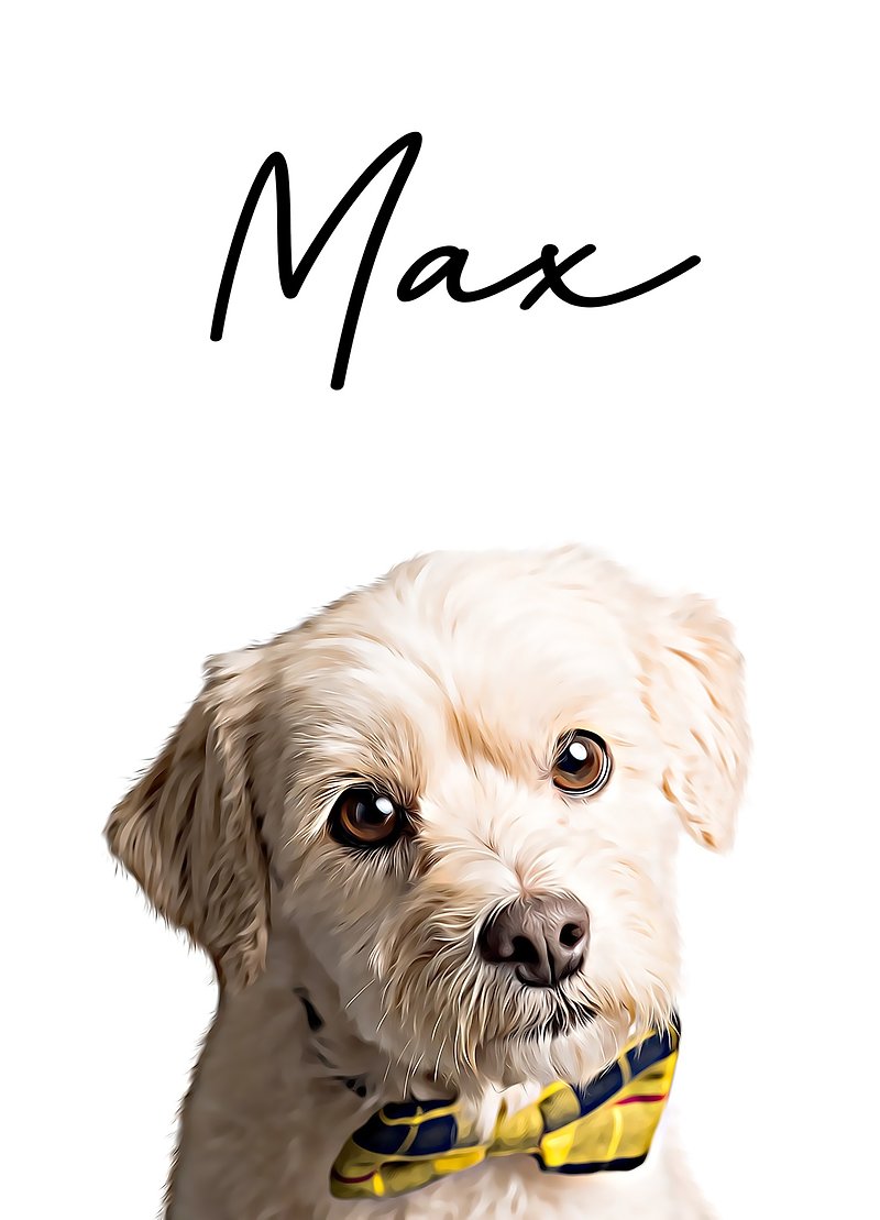 Other Materials Other - Custom Pet Portrait Digital File | Pet Portrait Illustration