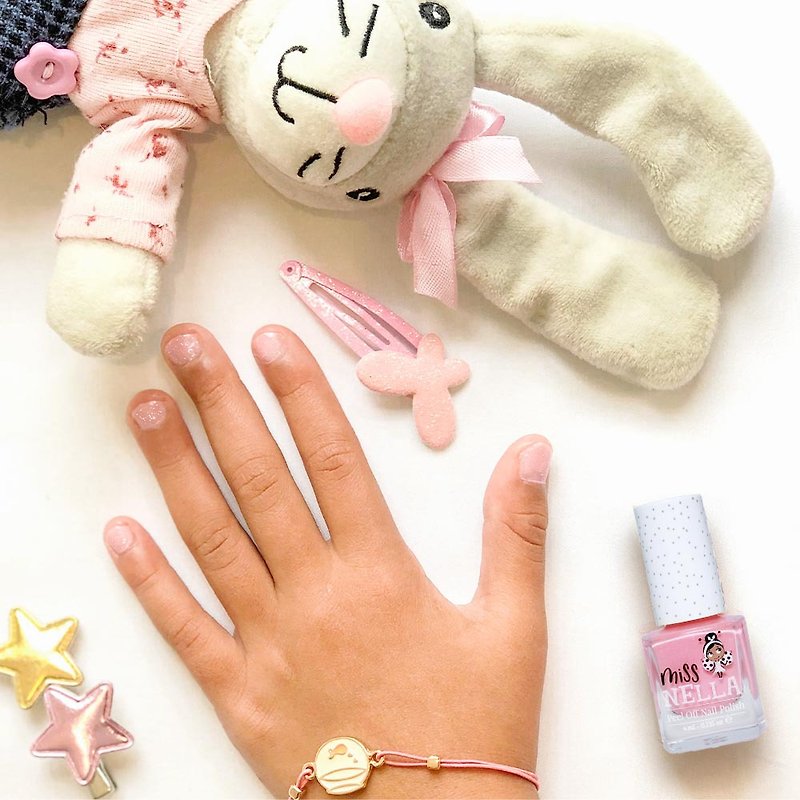 British [Miss NELLA] Water-based safe nail polish for children - glitter cheek powder (MN05) - Nail Polish & Acrylic Nails - Other Materials Pink