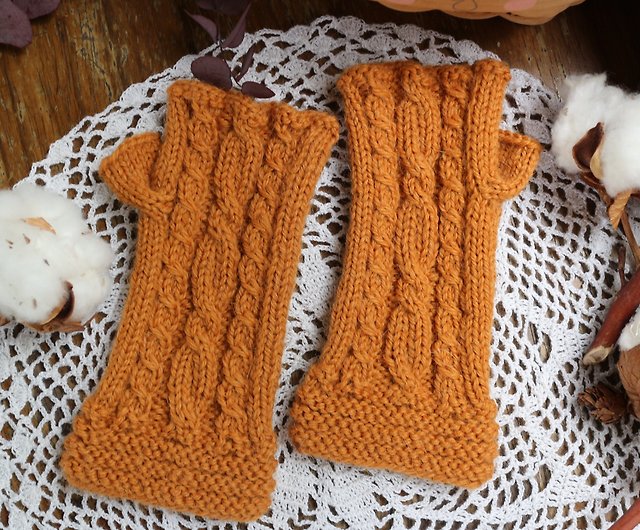 Customized] ChiChi Handmade-Autumn Chestnut-Wool Hand Knitting Gloves -  Shop chichi *hand made Gloves & Mittens - Pinkoi