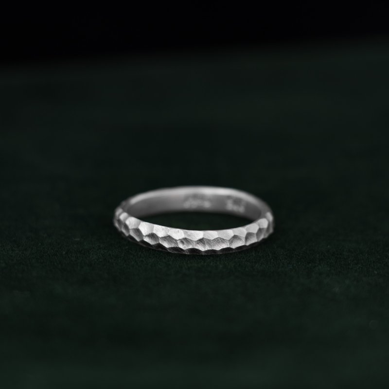 [soid Studio Appropriate Products] 925 Silver Silver Pit Ring - แหวนทั่วไป - เงินแท้ 