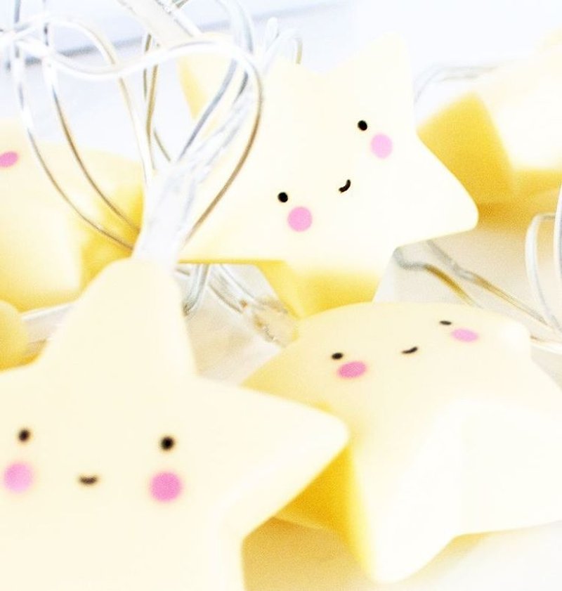 [Out of print sale] Netherlands a Little Lovely Company- pink star LED string - Lighting - Plastic Yellow