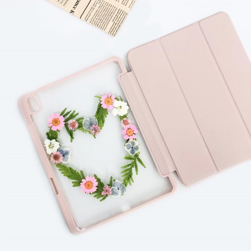 愛心花環手工押花iPad殼 iPad Air 11寸13寸iPad Pro11寸13寸 - 平板/電腦保護殼/保護貼 - 植物．花 