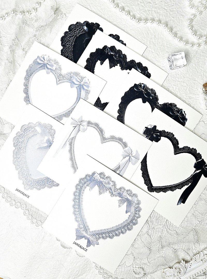 Heart lace frame paper - 貼紙 - 紙 