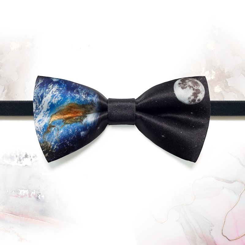 Style 0319 Galaxy Printed Bowtie - Bridal Groom Gift & Wedding Bowtie - สร้อยติดคอ - เส้นใยสังเคราะห์ สีน้ำเงิน