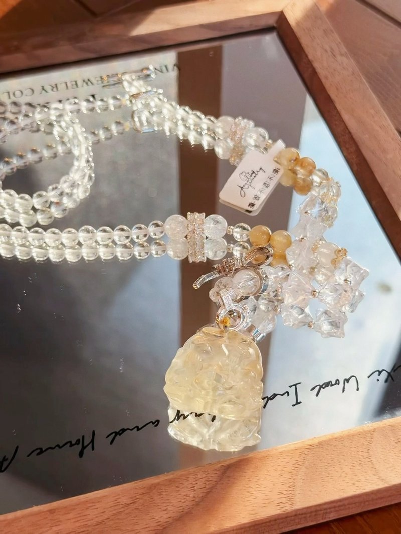 金錢豐盛黃水晶九尾狐仙項鍊招貴人丨彌雅原創設計 - 項鍊 - 水晶 黃色