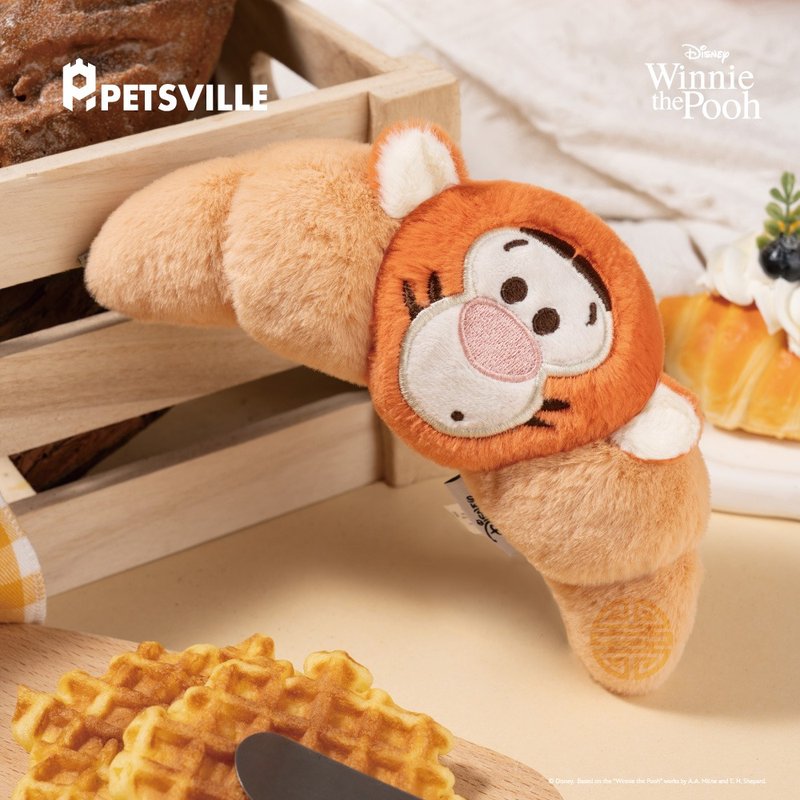 【PETSVILLE&迪士尼】小熊維尼烘焙系列發聲寵物玩具 寵物包 - 貓/狗玩具 - 聚酯纖維 多色