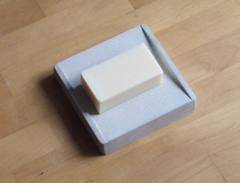 Bevel square Cement soap tray - Items for Display - Cement 