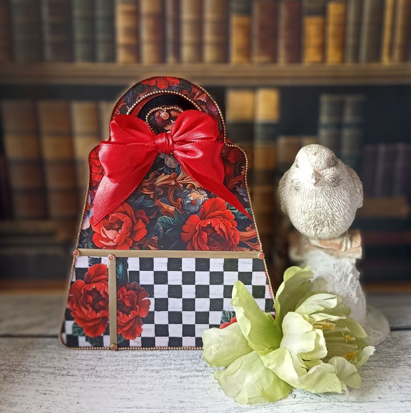 Pen Organizer,Desk Holder,Desktop Accessories,Cosmetics organizer,Classic style - 居家收納/收納盒/儲物盒 - 木頭 紅色
