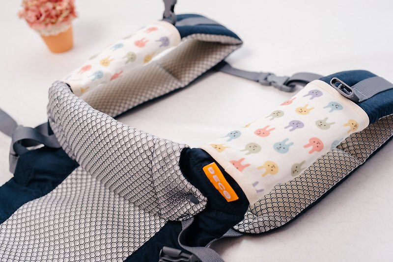 Six-fold yarn sling saliva towel (pair) - ウサギフェイス color rabbit rabbit newborn - Bibs - Cotton & Hemp 