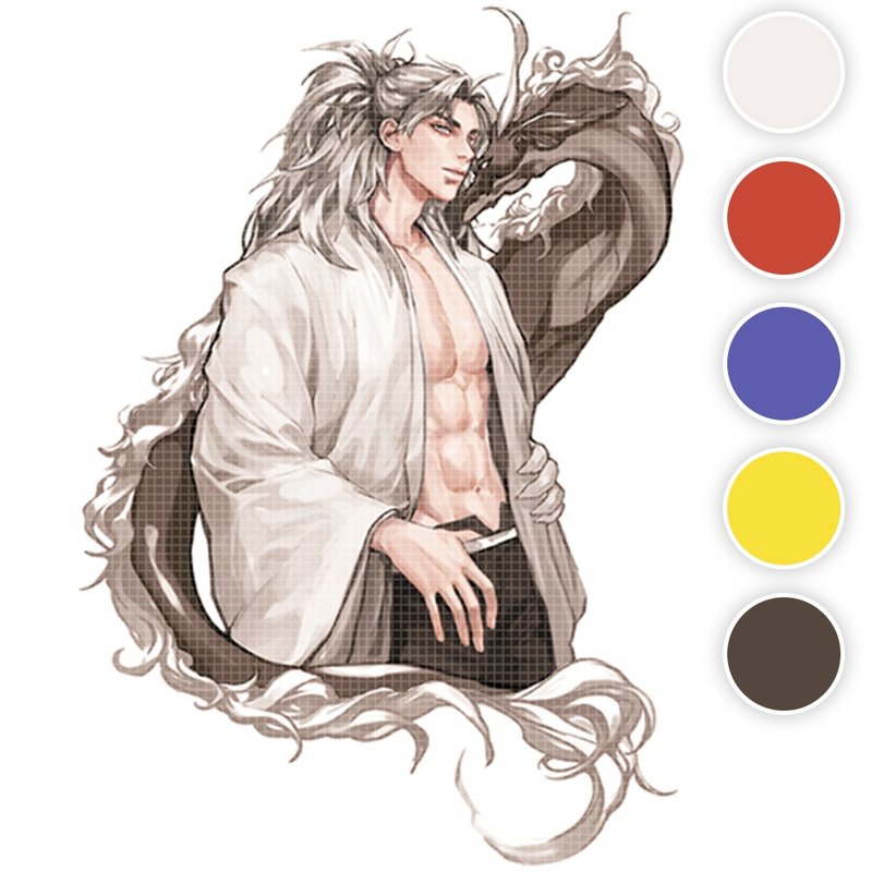 sea dragon (5colors) 17 (honne market) person sticker boy sticker blackraccoon - 貼紙 - 紙 