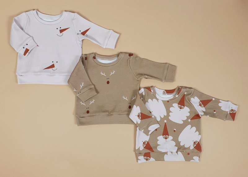 Christmas baby sweatshirt, baby boy sweatshirt,baby girl sweatshirt,baby sweater - 男/女童裝 - 棉．麻 多色