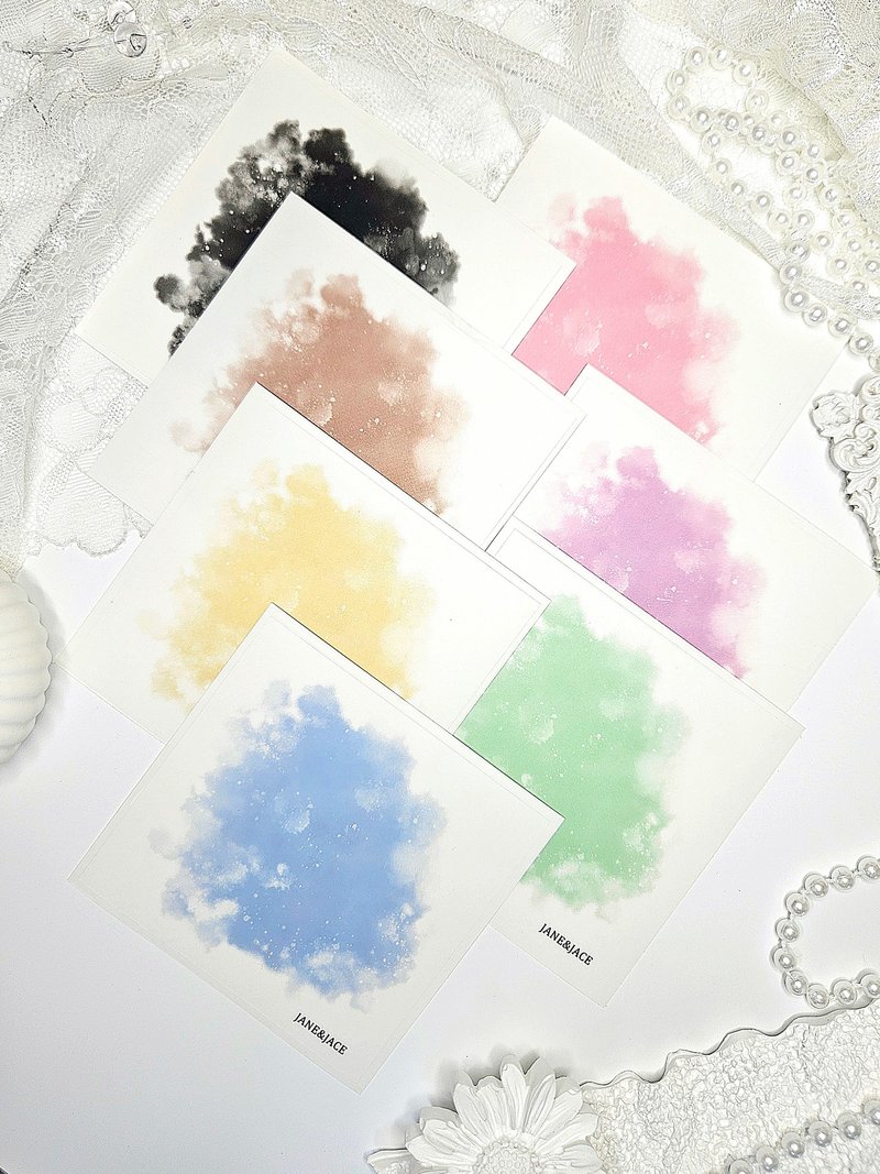 Ink Bleeding Transparent Sticker - 貼紙 - 其他材質 白色