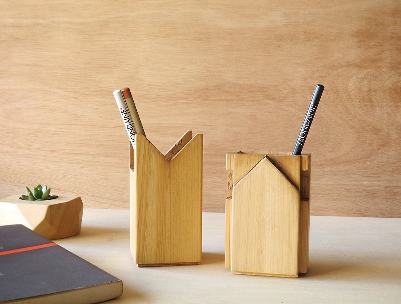 HO MOOD Deconstruction Series-Wooden Dowel Pen Holder - กล่องใส่ปากกา - ไม้ 