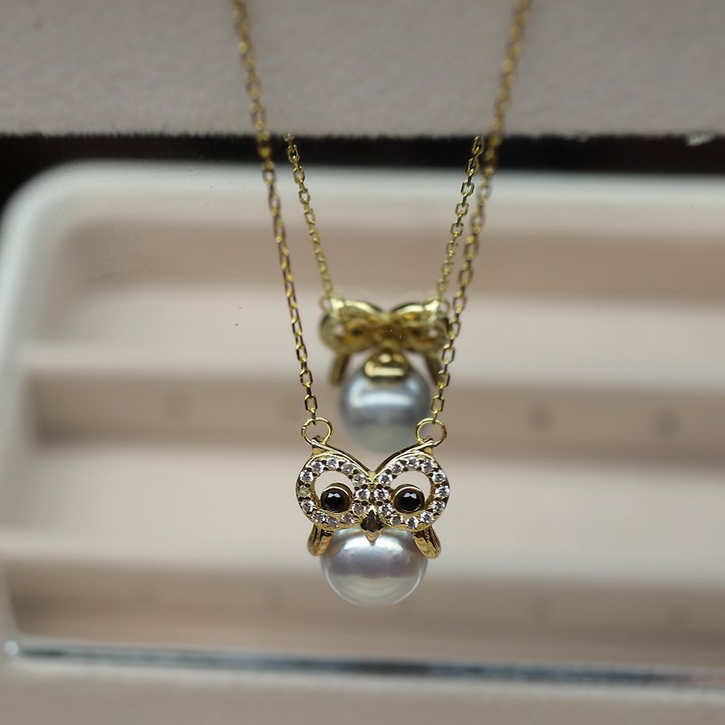 [Owl] Really Linen Seawater Pearl Necklace | The Pearl of Tranquility - Necklaces - Pearl 