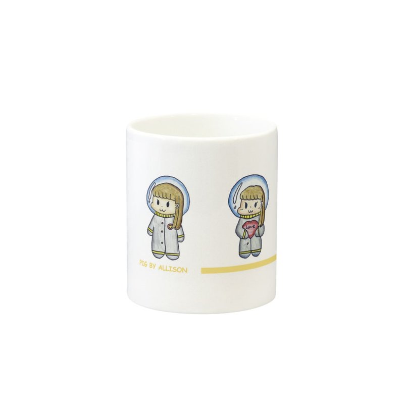 Hedoudou Cultural and Creative Mug-Qianyi Piggy’s Space Adventure - แก้ว - แก้ว ขาว