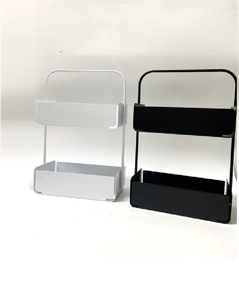 兩層桌上收納架/展示架/小花盆架 - 收納箱/收納用品 - 其他金屬 白色