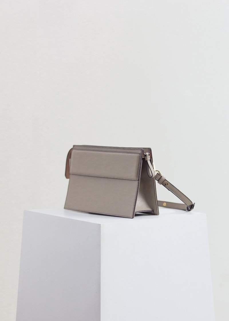 REGAN CLUTCH BAG #KAPI (GREY) - Handbags & Totes - Genuine Leather Gray
