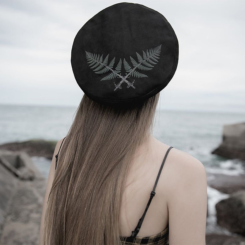 龐克烏托邦野性貝雷帽 - 帽子 - 其他材質 黑色