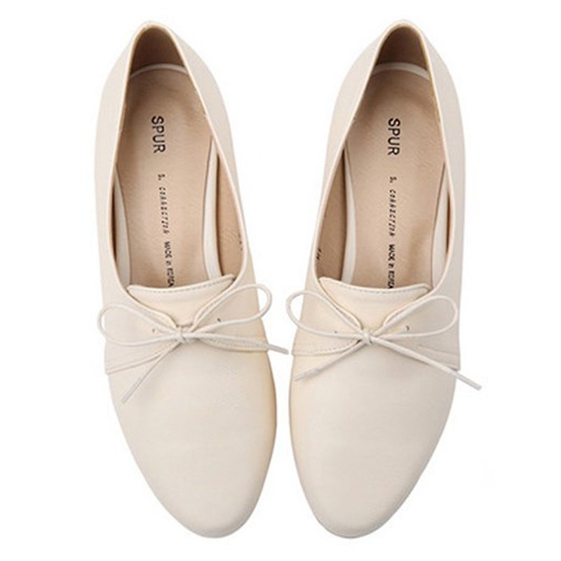 SPUR Mini lace up oxford HF7084 IVORY - Women's Oxford Shoes - Faux Leather 