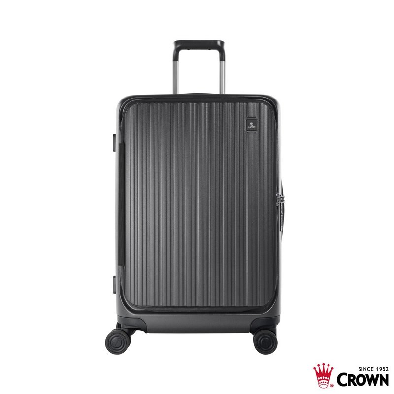 【CROWN】29吋 BOXY 前開框架拉桿箱 託運箱  鐵灰色 - 行李箱/旅行袋 - 塑膠 灰色