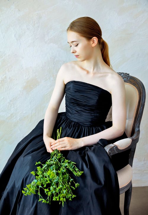 セブンテン フラワータフタドレス ブラック フローラルタフタマキシドレス(ブラック) - seventen