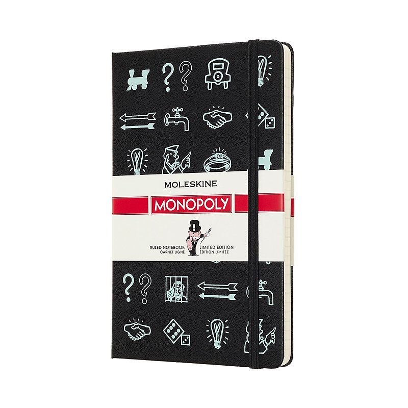 [Special offer] MOLESKINE Monopoly Note/L Horizontal Line/Symbol - Notebooks & Journals - Paper Black