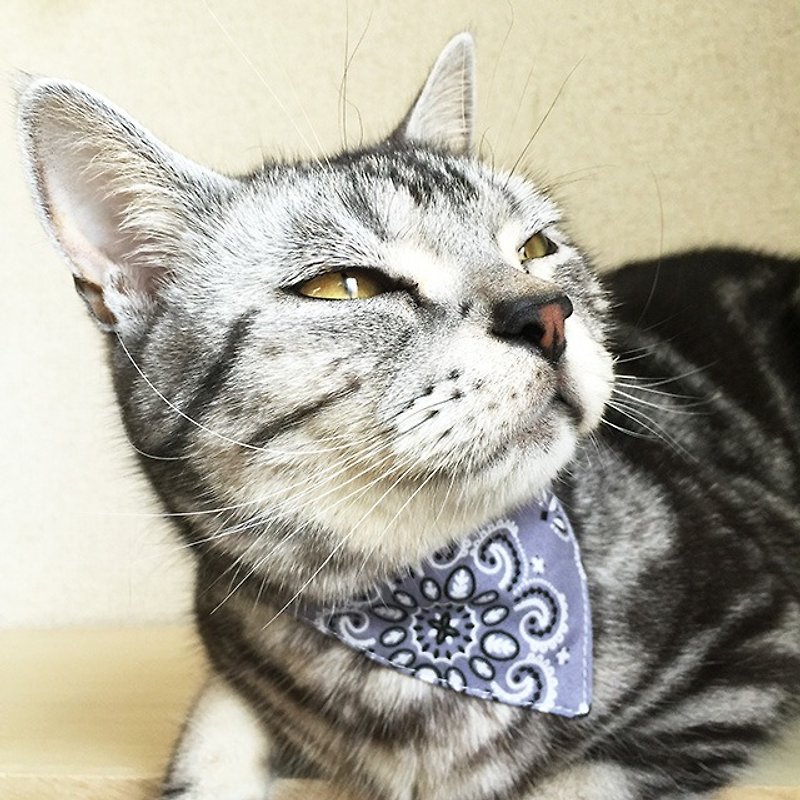 Bandana Style Safety Collar Paisley Kitten to Adult Cat - ปลอกคอ - ผ้าฝ้าย/ผ้าลินิน สีแดง