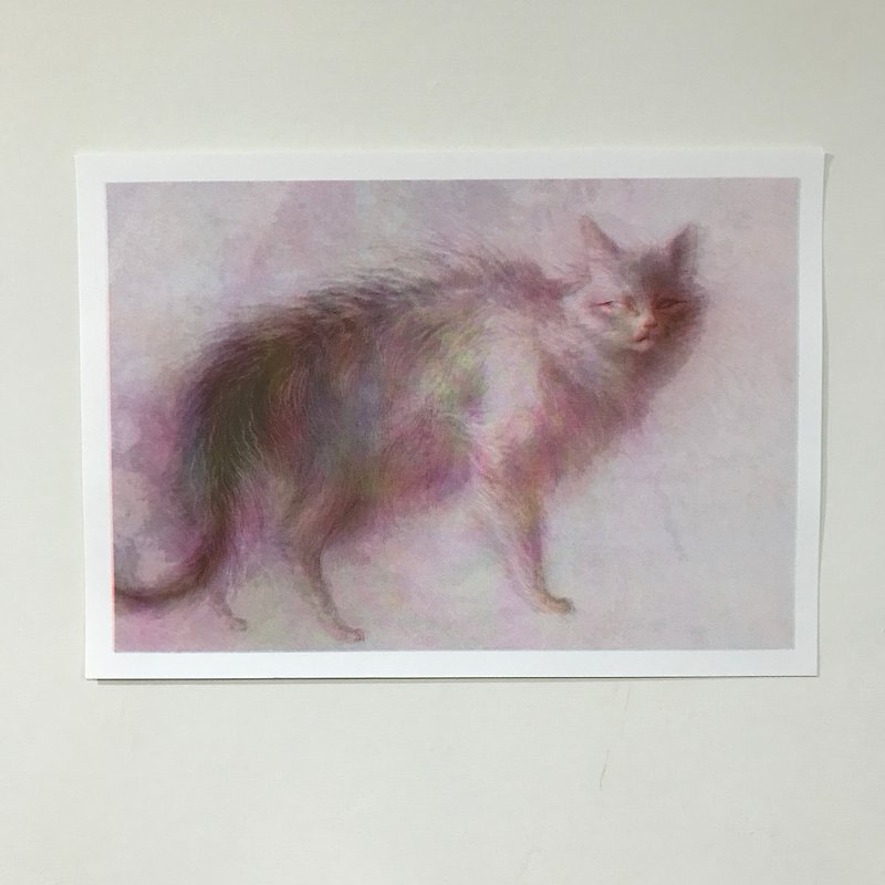 Limited Hole Print-The Cat - โปสเตอร์ - กระดาษ สึชมพู