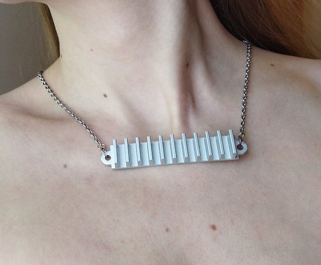 Rose Gold Stainless Steel Razor Blade Necklace Handmade Jewelry