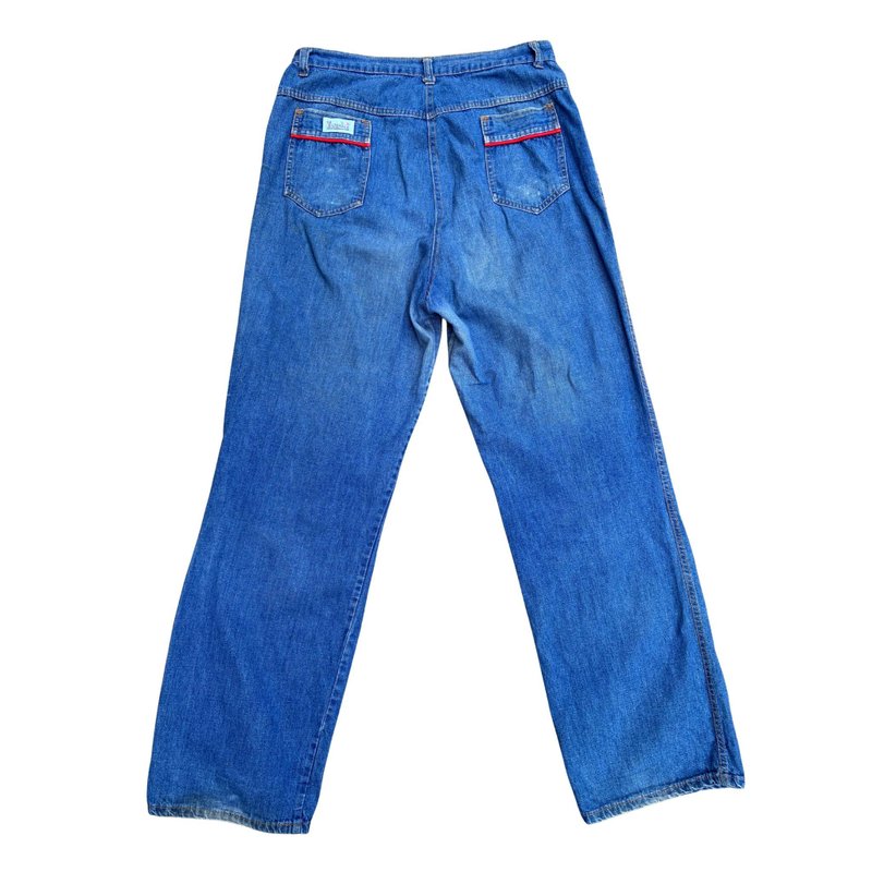 Vintage 70s Touche Blue Jeans Straight Leg  Made in USA - 男長褲/休閒褲 - 棉．麻 藍色