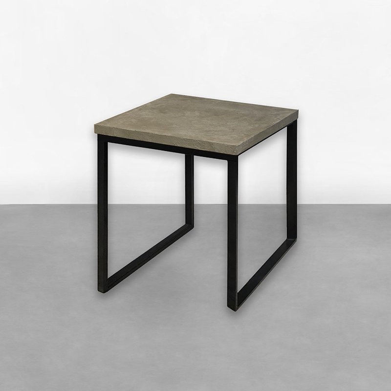 Customized Cement square tube mouth table - โต๊ะอาหาร - ไม้ สีเทา