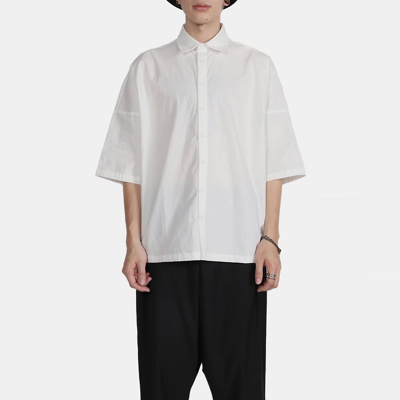 OVERSIZE drop shoulder shirt - Men's Shirts - Cotton & Hemp White