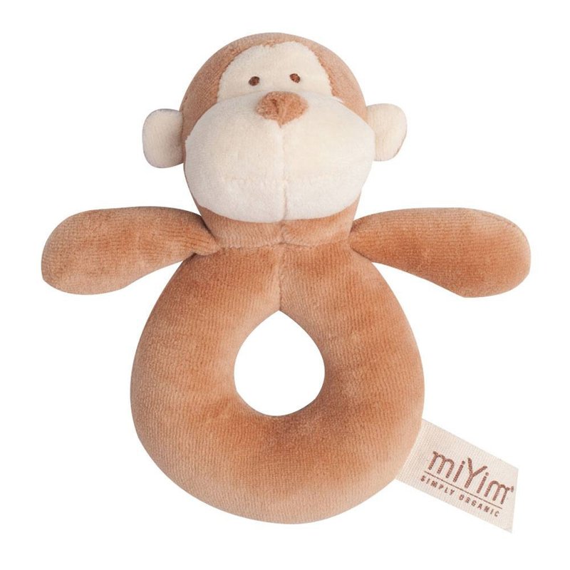 Organic cotton rattle cloth little monkey baby comforting toy miYim - ของเล่นเด็ก - ผ้าฝ้าย/ผ้าลินิน สีนำ้ตาล