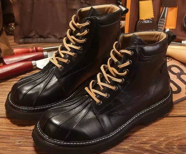 ハイカットマーチンブーツ レトロ編み上げ 厚底メンズブーツ