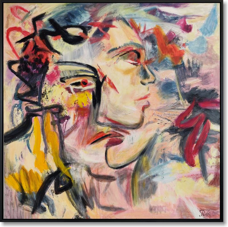 Oversize Acrylic Abstract Woman Paintings On Canvas Colorful Figurative Art - 壁貼/牆壁裝飾 - 壓克力 多色