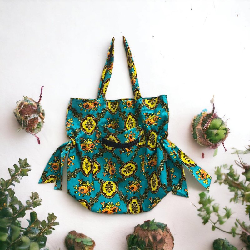 Shoulder Bag, Handbags, Handmade Bags, African tote bag, adjustable strap, green - 手提包/手提袋 - 棉．麻 綠色