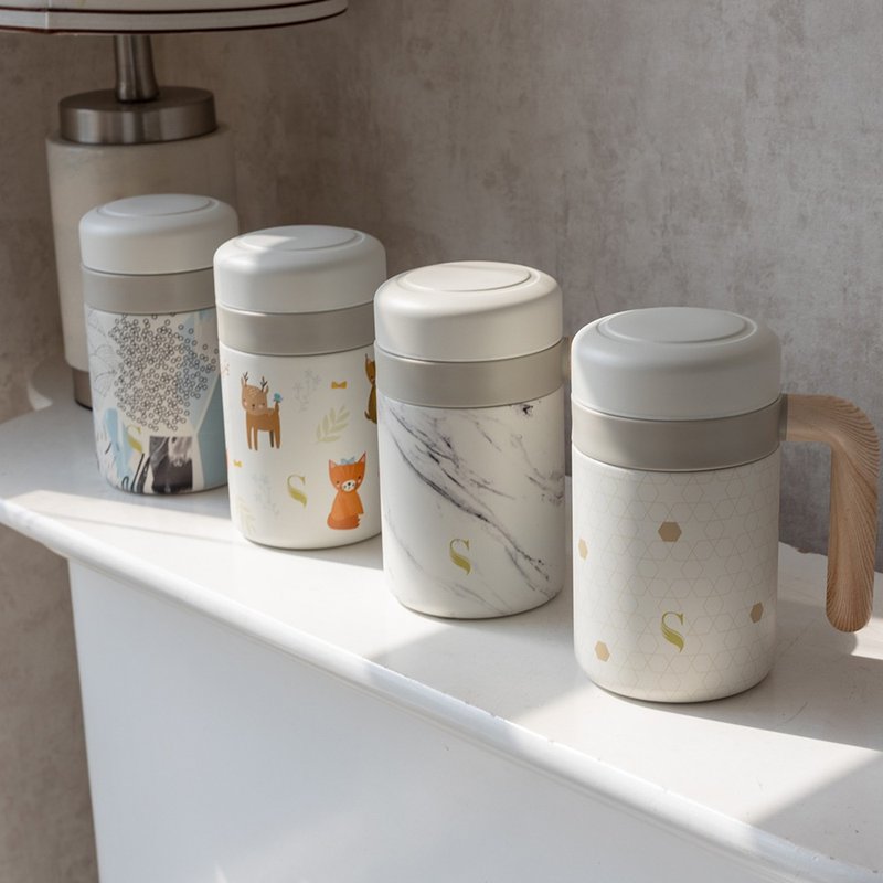 【SWANZ】Porcelain Core Mug - Designer Series (420ml, Available in Four Styles) - Vacuum Flasks - Pottery Multicolor