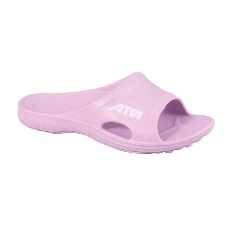 塑膠 拖鞋 - 【ATTA】足底均壓 足弓簡約休閒拖鞋-粉紫