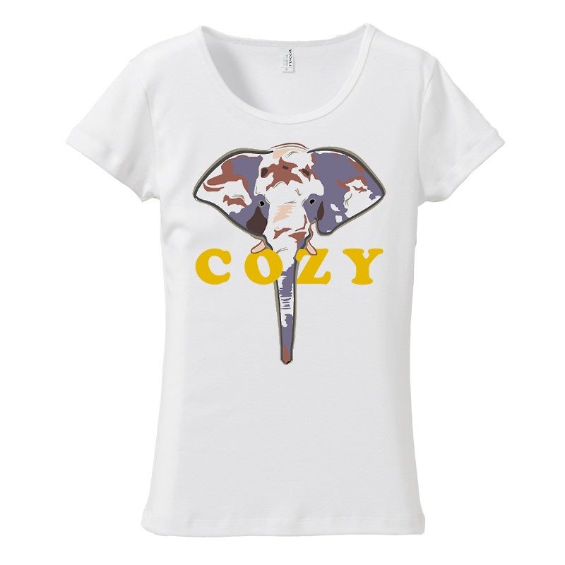 [Women's T-shirt] COZY - เสื้อยืดผู้หญิง - ผ้าฝ้าย/ผ้าลินิน ขาว