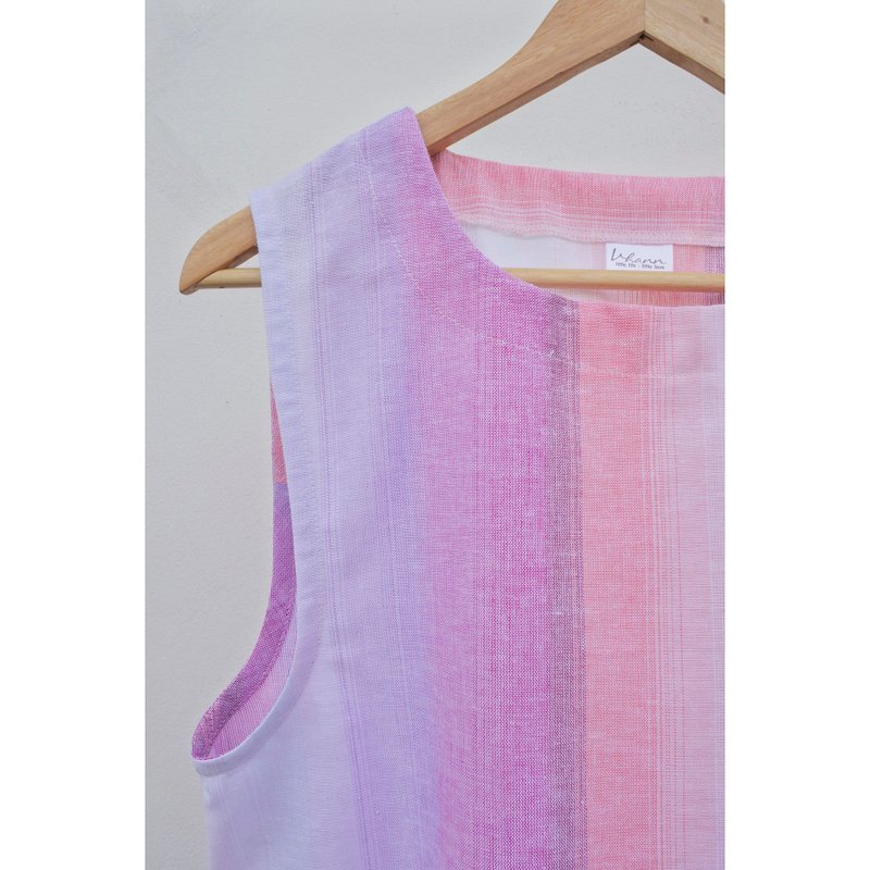 Cotton | เสื้อแขนกุด สีม่วง - เสื้อผู้หญิง - ผ้าฝ้าย/ผ้าลินิน สีม่วง