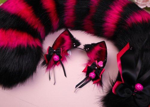 Pink Nurse Cat Ears and Tail Set - Shop Catzo Club Hair Accessories - Pinkoi