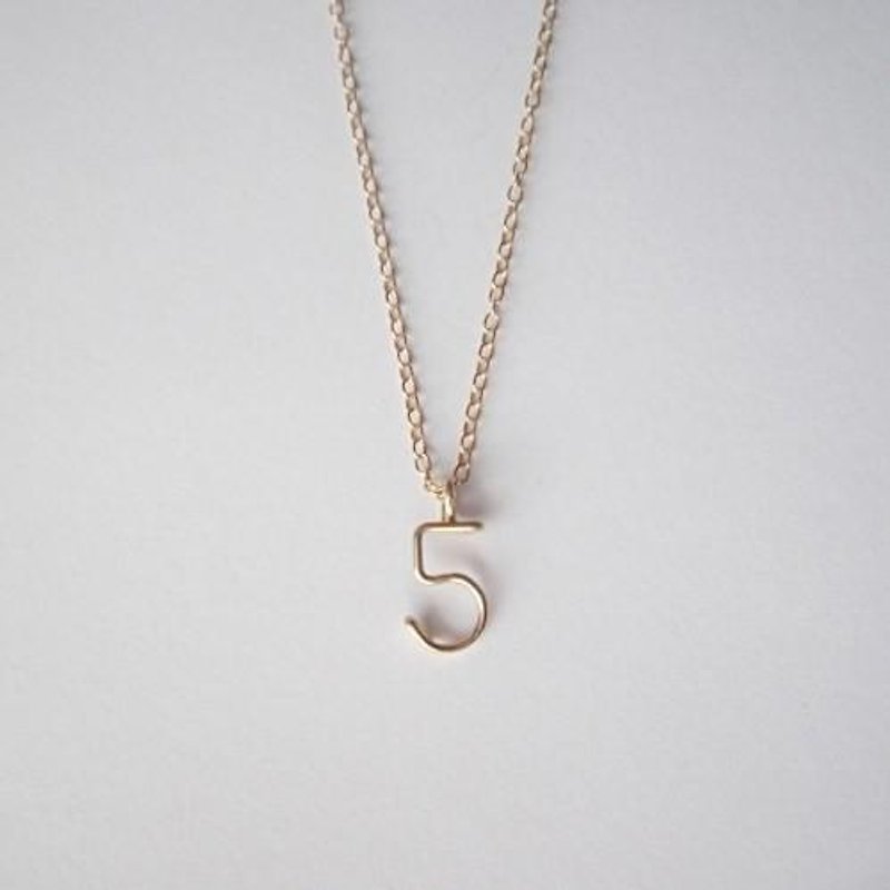 number necklace - สร้อยคอ - โลหะ สีทอง