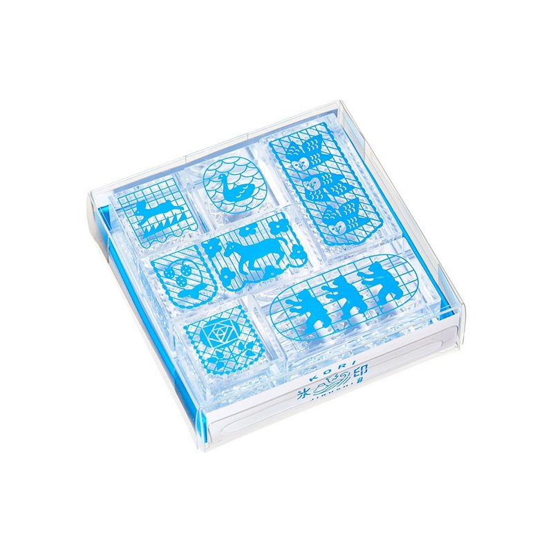 【KING JIM】HITOTOKI 氷塊クリスタルスタンプセット フラッグ - 印鑑・スタンプ - その他の素材 透明