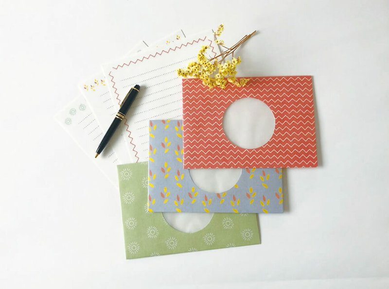 letter set with three patterns - Envelopes & Letter Paper - Paper Multicolor